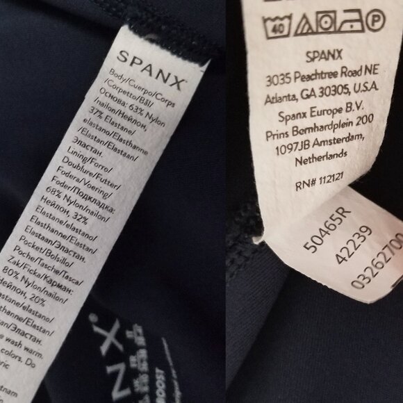 SPANX Booty Boost Active Houndstooth Leggings Ankle Spanxshape Navy White S $118 - Picture 15 of 16